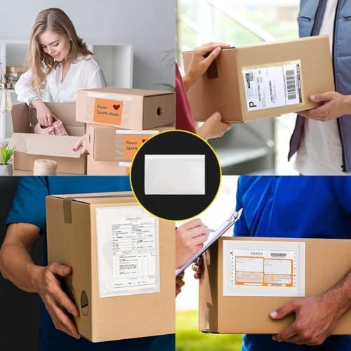 6" x 9" Packing Slip Envelope Pouches, Clear Adhesive Top Loading Packing List Label Sleeve - 1000 Packs Shipping Envelopes - Image 6