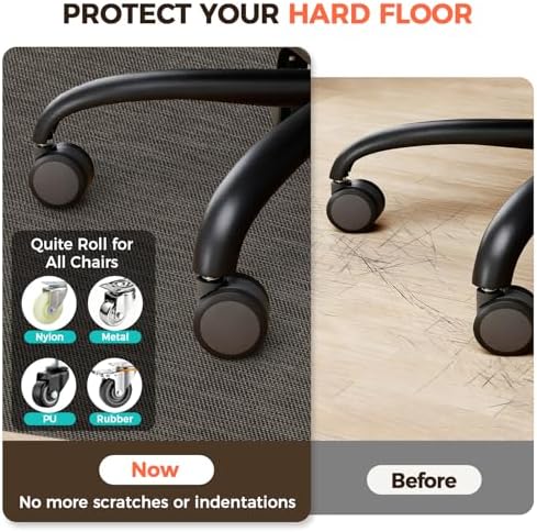BAGAIL Office Chair Mat for Hardwood Floor, 48"x60" Heavy Duty Computer Chair Mat - Fast Flat & Smooth Glide - Non-Slip Desk Chair Floor Protector for Home Office - Dark Brown - Image 3