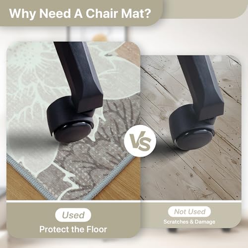 48"x60" Office Chair Mat for Hardwood Floor, Non-Slip Washable Taupe Grey - Image 5