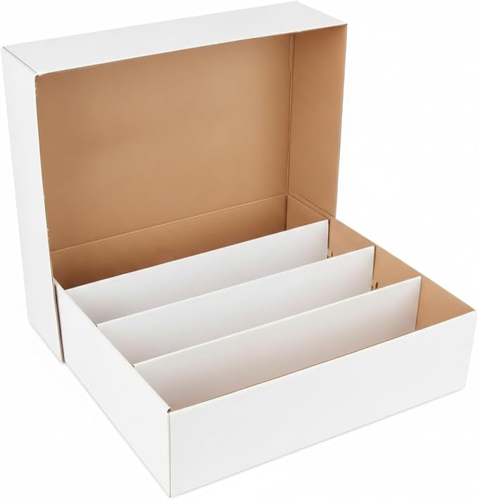 Yexiya 1 Pcs 3200 Count Sports Card Storage Boxes White Trading Card Box Collectible Trading for Soccer Baseball Game by Yexiya