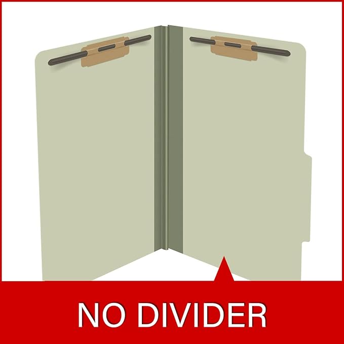 25 Pt. Pressboard Classification Folders, 2/5 Cut ROC Top Tab, Legal Size, No Dividers, Light Green (Box of 25) - Image 8