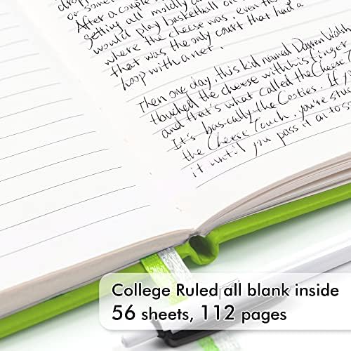 feela 15 Pack Pocket Small Notebooks Bulk, Mini Cute Memo Notepads Hardcover College Ruled Lined Journals with Pen Holder for Women Girls Office School, with 15 Black Pens, 3.5”x 5.5”, A6, Green - Image 3