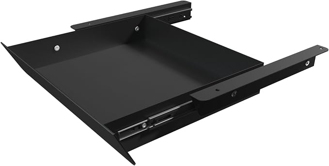 Under Desk Mounted Sliding Drawer with 60 Degree Tilt Panel to Pull Out, 15'' Long & 9'' deep Large Storage Organizer for Sit Stand Workstation by GAXOMO