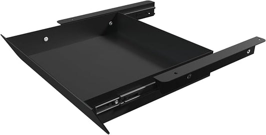 Under Desk Mounted Sliding Drawer with 60 Degree Tilt Panel to Pull Out, 15'' Long & 9'' deep Large Storage Organizer for Sit Stand Workstation by GAXOMO