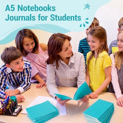 Mimorou 100 Pcs A5 Journals Notebooks Bulk,Cyan,Lined - Image 5