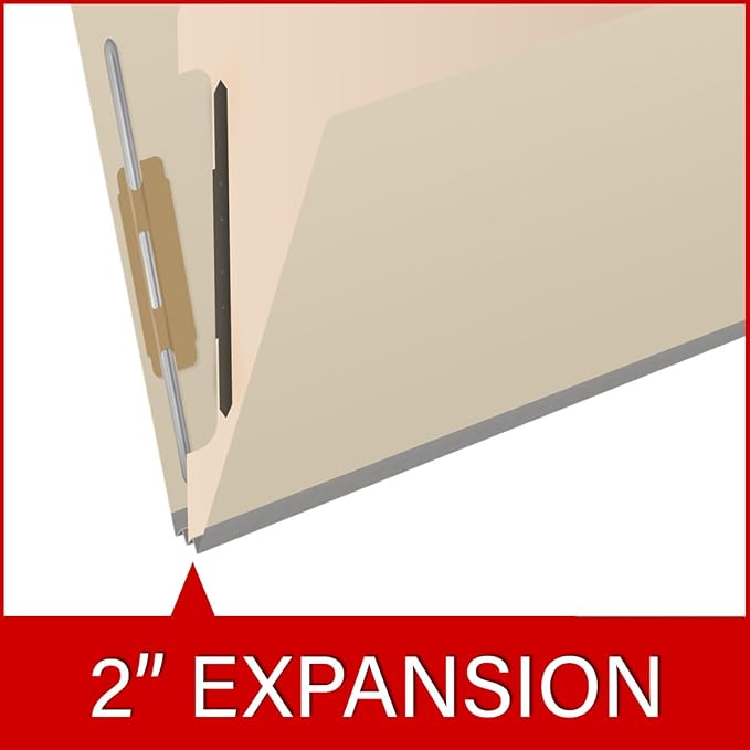 25 Pt. Pressboard Classification Folders, 2/5 Cut ROC Top Tab, Letter Size, 1 Divider, Manila (Box of 10) - Image 7