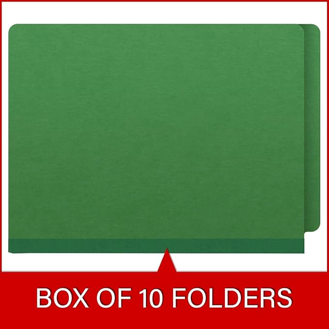 25 Pt. Pressboard Classification Folders, Full Cut End Tab, Letter Size, No Dividers, Moss Green (Box of 25) - Image 6