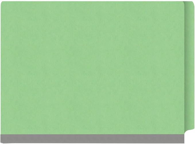 Ecom Folders Heavy Duty Top Tab Classification Folders | Letter Size 18 Pt Stock with 1 Divider | 2/5 Cut Right Position Tab for Medical, Legal and Office Documents | Green, Box of 10 - Image 3