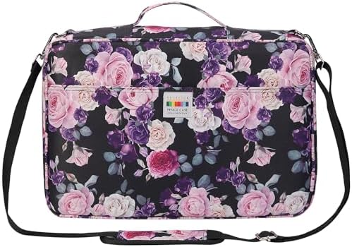 JAKAGO 480 Slots Colored Pencil Case Extra Large Capacity Pen Holder for Artist Painter Zipper Organizer Bag for Marker Highlighter Storage Case for Office Sketch Travel Supplies (Purple Rose) by JAKAGO