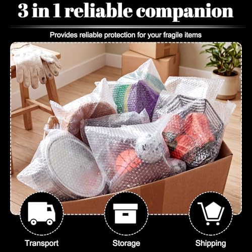 Frienda 150 Pcs Self Adhesive Bubble Bags Packing Pouches, 12" X 12" - Image 4