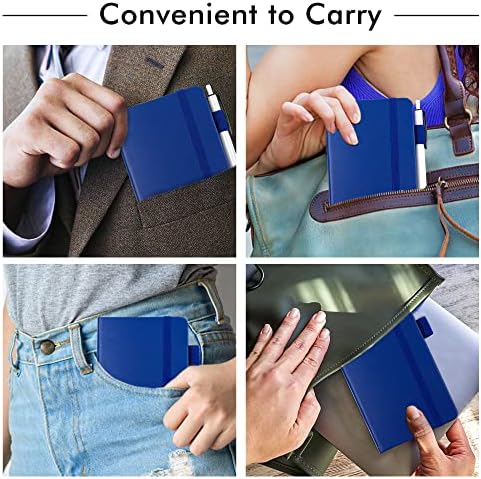 feela 15 Pack Pocket Small Notebooks Bulk, Mini Cute Notepads Hardcover College Ruled Lined Journals with Pen Holder for School Business Memos, with 15 Black Pens, 3.5”x 5.5”, A6, Navy - Image 5