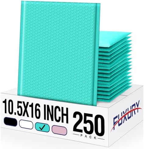 Fuxury Bubble Mailers 10.5x16 Inch Self Seal Padded Envelopes 250 Pack by Fuxury