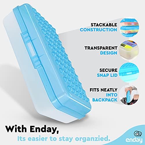 Enday (24 Pack) Plastic Pencil Box Large Capacity Pencil Boxes – Assorted colors, pencil box Plastic Pencil Case Office Supplies Storage Organizer Box - Image 2