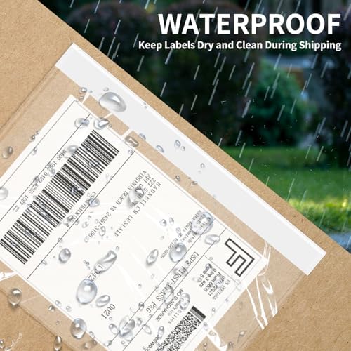 SJPACK 7.5" x 5.5" Shipping Label Sleeves, Clear Adhesive Top Loading Packing List, Label Envelopes Pouches - 100 Packs - Image 3