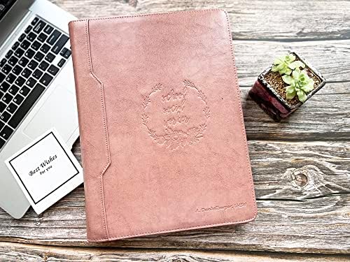 Pink Leather Portfolio for Women, Resume Portfolio Folder with Zipper, Customized Portfolio, Personalized Executive Portfolio Organizer, Vegan Leather Padfolio for Women, Custom - Image 7