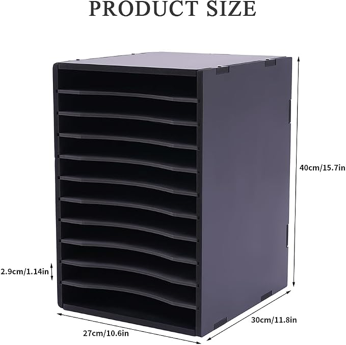 Mail Organizer 11 Slots, Literature Organizer for Classroom, Office, Home | PVC Materials & Adjustable Dividers | to Organize Files, Documents, Letters, Card Stock | 10.6''W*11.8''D*15.7''H - Image 6