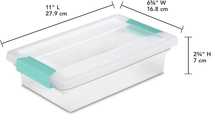 Sterilite Clip Box, Stackable Clear Plastic Bins- Small, 18-Pack | Storage Containers with Latching Lids for Writing, Arts or Crafts Supplies - Home, Office, Classroom & Workshop Organization - Image 3