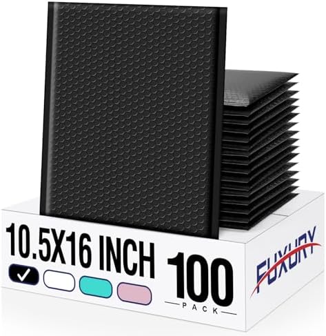 Fuxury 100 Pack Bubble Mailers Bulk 10.5x16", Self Seal Padded Envelopes by Fuxury