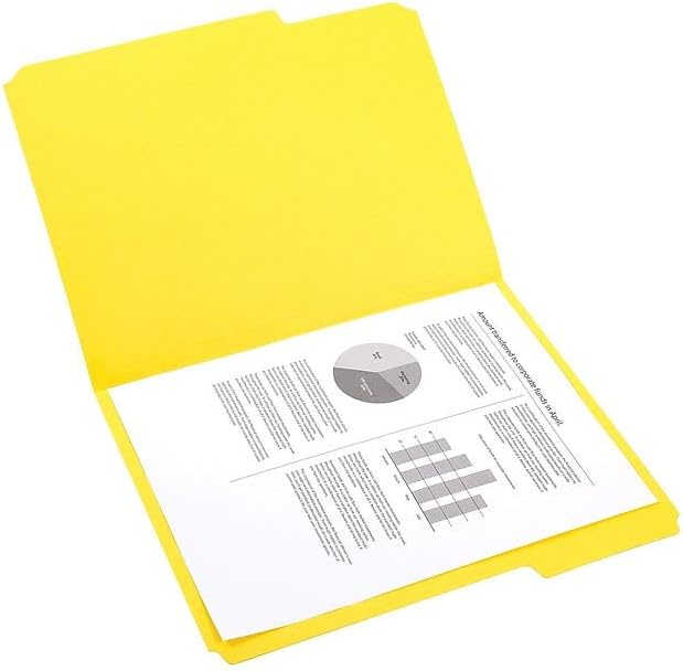 Staples Reinforced Colored File Folders, Letter Size, 3‑Tab Design, Yellow, Heavy‑Duty Construction, 100/Box - Image 6