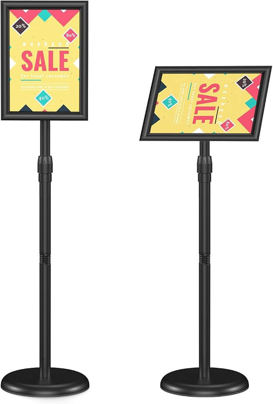 Relx Sign Holder Stand 8.5x11 inch - Adjustable Floor Standing Sign Holder - Signage Stand with Snap-Open Frame Display for Malls,Schools,Restaurants by Relx