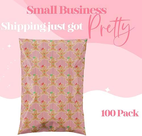 Pretty Package Store Poly Mailers 6x9, Gingerbread, 100 Pack - Image 2