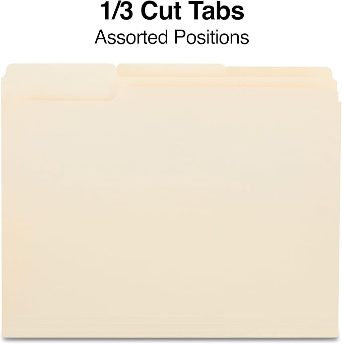Staples File Folders, Letter Size, 1/3‑Cut Tabs, Manila, Durable Paper Stock, 500/Carton - Image 4
