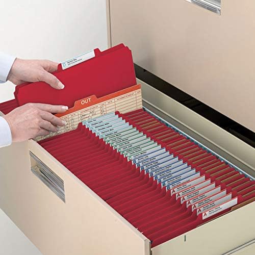 Smead Value Filing 100% Recycled Pressboard Classification File Folder, 2 Dividers, 2" Expansion, Letter Size, Bright Red, 10 per Box - Image 5