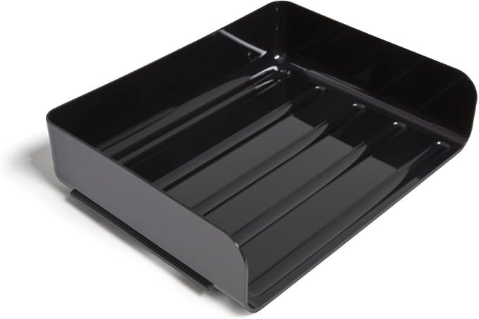 TRU RED Side Load Stackable Plastic Letter Tray, Black, 12 Pack - Image 2