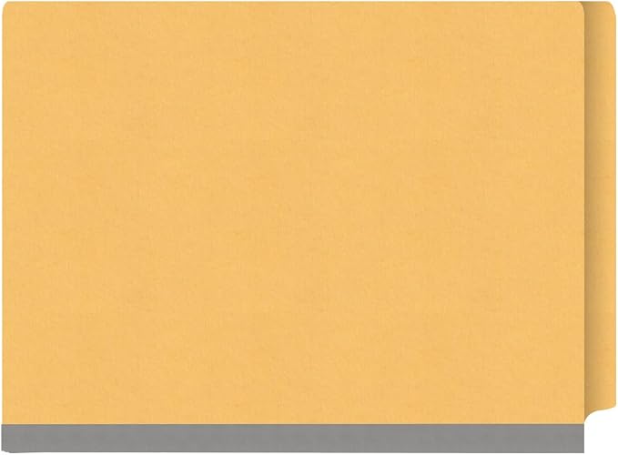 Ecom Folders Heavy Duty Top Tab Classification Folders | Letter Size 18 Pt Stock with 1 Divider | 2/5 Cut Right Position Tab for Medical, Legal and Office Documents | Yellow, Box of 10 - Image 3