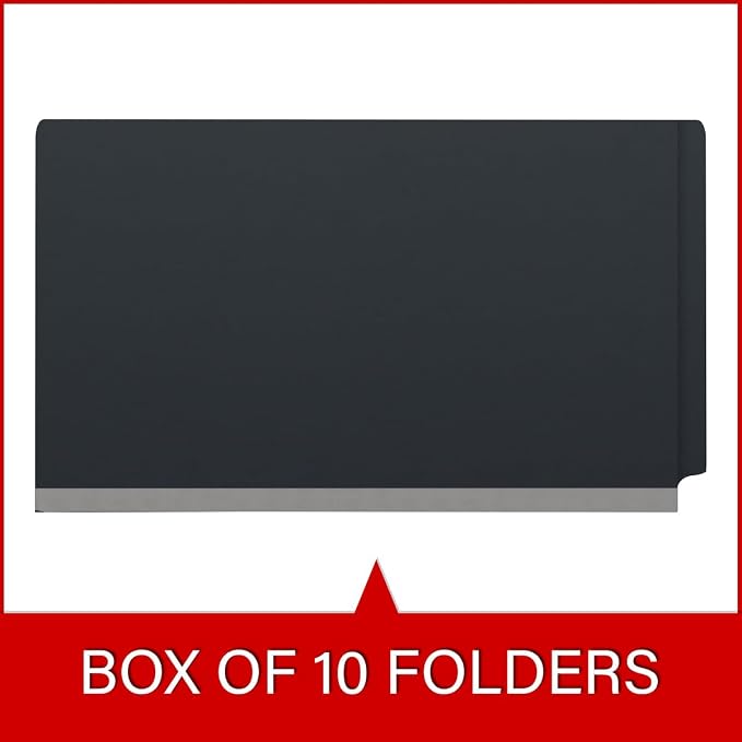 Ecom Folders Top Tab Pressboard Classification Folders | Legal Size 25 Pt Stock with 1 Divider | 2/5 Cut ROC Tab for Medical & Office Filing | 4 Filing Sections | Black, Box of 10 - Image 6