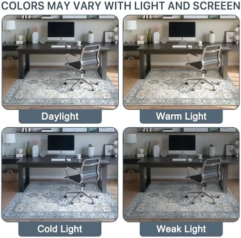 30"x48" Office Chair Mat for Hardwood Floor, Non-Slip Washable Blue - Image 6