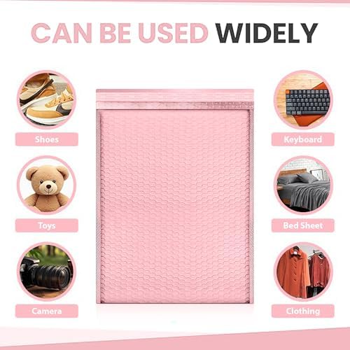 Light Pink Bubble Mailers 14.50x20, Poly Padded Envelopes #7, 15 Pack - Image 4