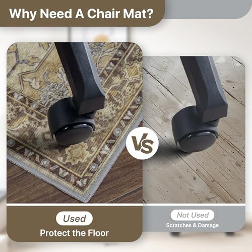 48"x72" Office Chair Mat for Hardwood Floor, Non-Slip Washable Brown - Image 4