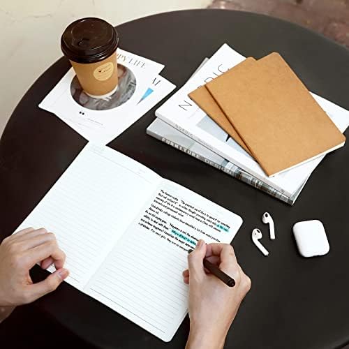 EUSOAR A5 Kraft Notebook, 12 Pack 5.5" x 8.3" 60 Pages Soft Cover Lined Notebooks Journal, Travel Notebook Journal, Drawing Notebook Notepad Sketchbook, Students Office Subject Diary Journal - Image 6