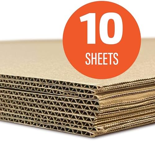 Flipside Products 32" x 40" Kraft Two Sided (C-Flute) Corrugated Project Sheets, Cardboard Sheets, Flat Packing Inserts, Crafts, Pads Packing, Brown, Pack of 10 - Image 2