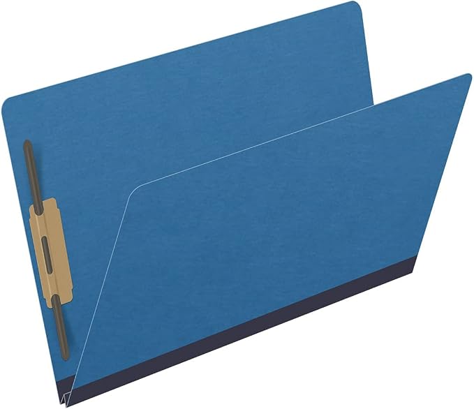 Ecom Folders End Tab Pressboard File Folders | Legal Size 25 Pt Stock with 2" Tyvek Expansion | Full Cut Tabs for Medical Charts, Legal Documents & Office Records | Royal Blue, Box of 25 - Image 2