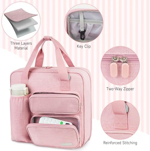 Zipper Binder 3 Ring, 700 Sheets Capacity, Binder 3 Inch with Shoulder Strap Fits 13 Inch Laptop for School and Office,Pink - Image 5