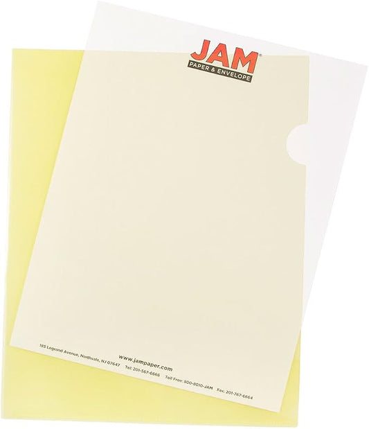 JAM PAPER Plastic Sleeves - Letter Size - 9 x 11 1/2 - Yellow Project Pockets - 600 Bulk Page Protectors/Pack by JAMPaper