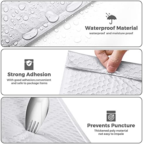 Metronic Bubble Mailer 10.5X16" White 100 Pack Waterproof Padded Envelopes - Image 5