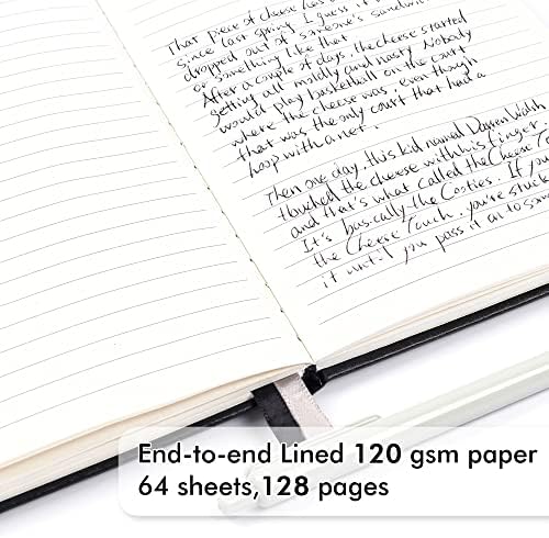 feela 18 Pack Journal Notebook for Work, Business Notebook Bulk Hardcover Lined Writing Journal with Pen Holder for Men Women Note Taking, with 18 Black Pens, 120 GSM, 5.1”x8.3”, A5, Black - Image 3