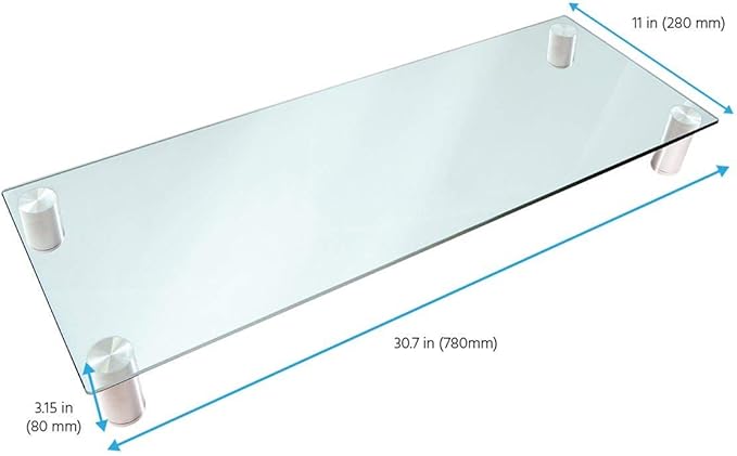 Monoprice 116356 Multimedia Riser Desktop Monitor Stand - Clear Glass, Large 30.8 x 11 Inches - Workstream Collection, 30.8" x 11.0" - Image 5