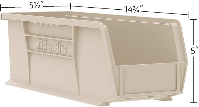 Akro-Mils 30234 AkroBins Plastic Storage Bins, 15"x5"x5", Blue, 12-Pack | Space-Saving Stackable Bins for Garage, Pantry, Craft Organization - Image 2