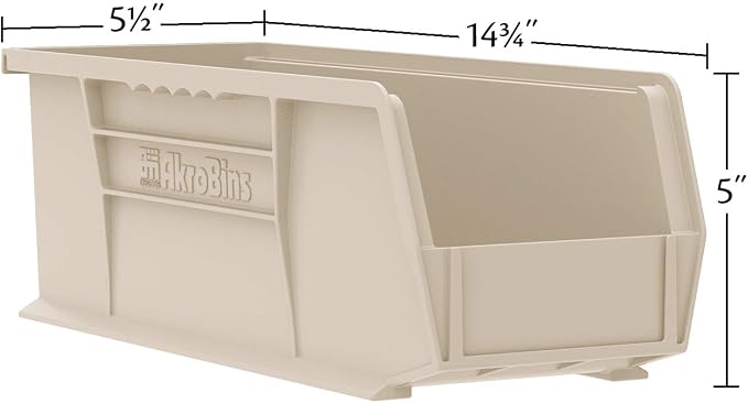 Akro-Mils 30234 AkroBins Plastic Storage Bins, 15"x5"x5", Red, 12-Pack | Space-Saving Stackable Bins for Garage, Pantry, Craft Organization - Image 4
