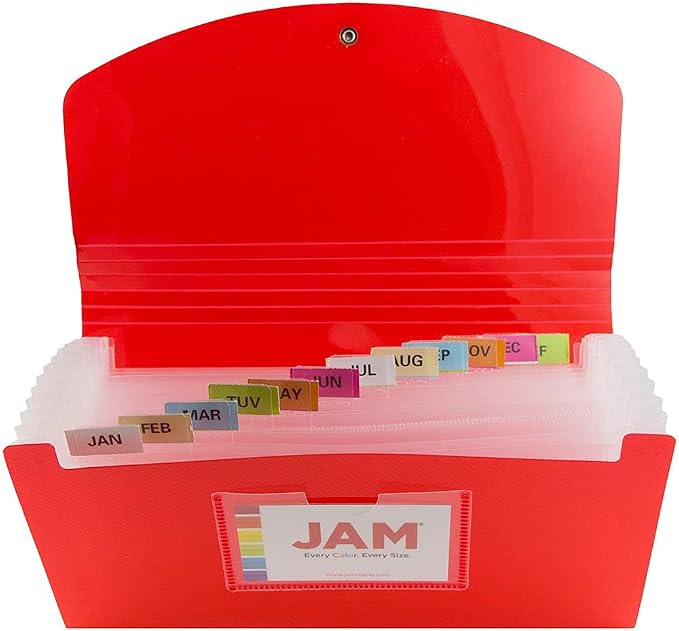 JAM PAPER Accordion Folders - 13 Pocket Plastic Expanding File - Check Size - 5 x 10 1/2 - Red - Sold Individually - Image 4
