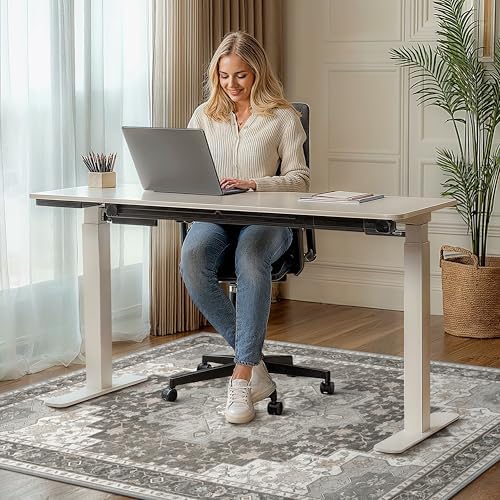 36"x48" Office Chair Mat for Hardwood Floor, Non-Slip Washable Tawny Grey - Image 2