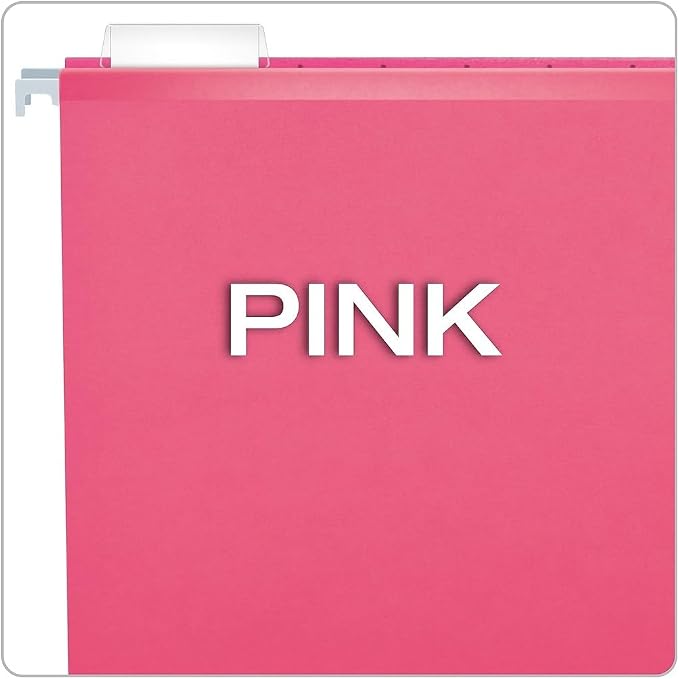 Pendaflex 04153 1/5 PIN Reinforced Hanging Folders, Legal Size, Pink, 1/5 Cut, 25/BX (4153) - Image 8