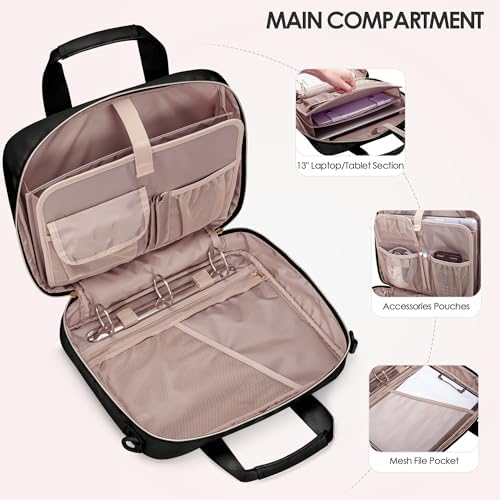 3 Ring Zipper Binder, 2 Inch Ring Binder Organizer Bag with Strap - Image 2