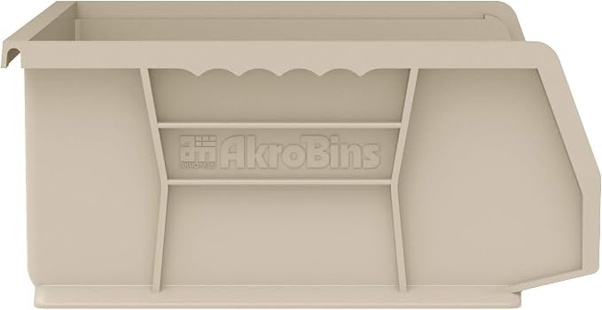 Akro-Mils 30255 AkroBins Plastic Storage Bins, 11"x16"x5", Stone, 6-Pack | Space-Saving Stackable Bins for Garage, Pantry, Craft Organization - Image 11