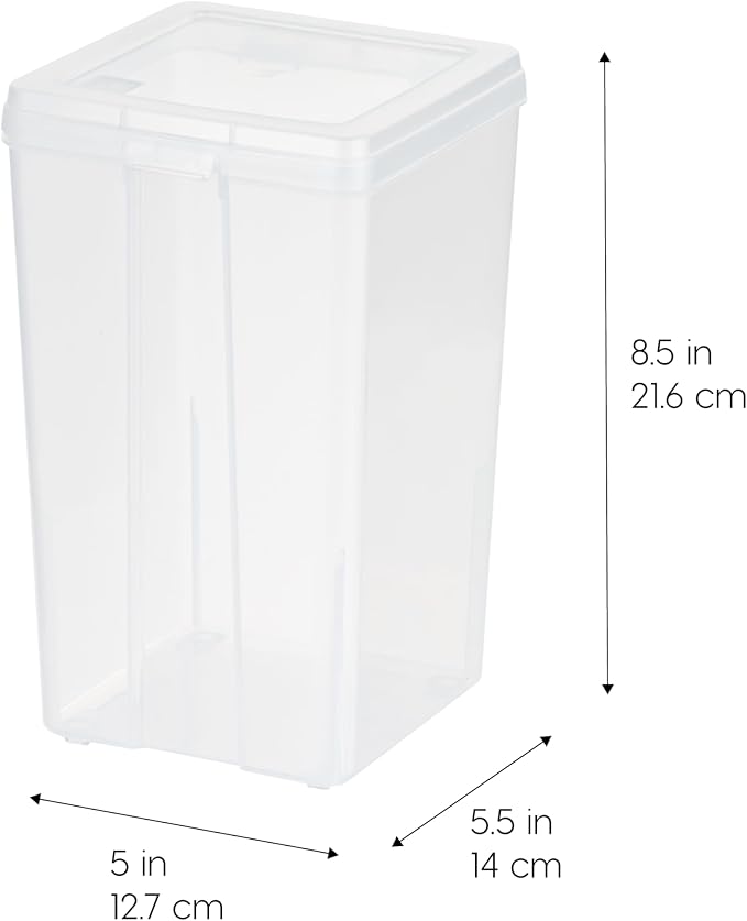 IRIS USA Food Storage Containers Set, 2.7 Qt - 6 Pack, Food Grade Plastic | BPA-Free, Clear View, Flip Top Lid, Stackable, For Dry Food, Flour, Sugar, Grain - Image 2