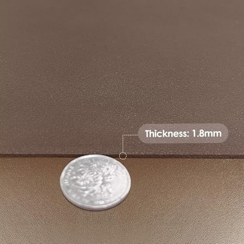 Leather Dresser Cover,1.8mm Thick,14x66 Inch,Dresser Protector Top,Dresser Top Protector,Dresser Cover Top,Dresser Top Cover,Dresser Cover Top for Bedroom.(Mud Color+Champagne Gold,14x66) - Image 3